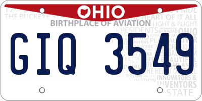 OH license plate GIQ3549