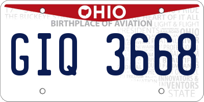 OH license plate GIQ3668