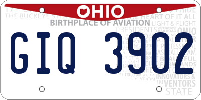 OH license plate GIQ3902