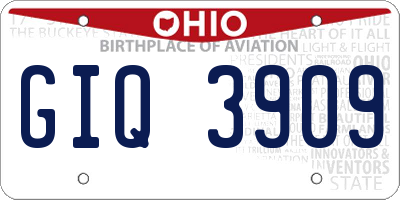 OH license plate GIQ3909