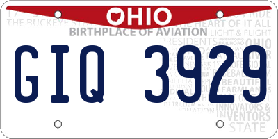 OH license plate GIQ3929