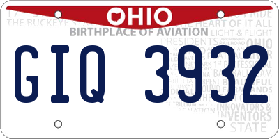 OH license plate GIQ3932