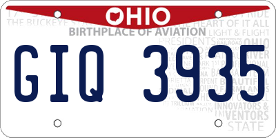 OH license plate GIQ3935