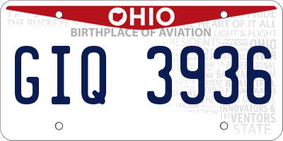OH license plate GIQ3936