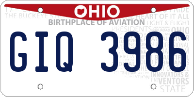 OH license plate GIQ3986