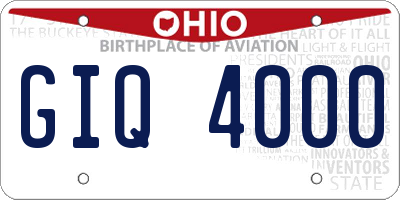OH license plate GIQ4000