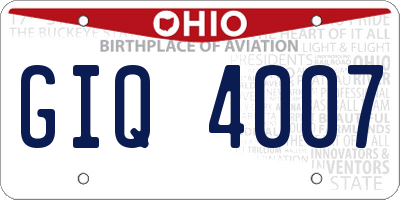 OH license plate GIQ4007