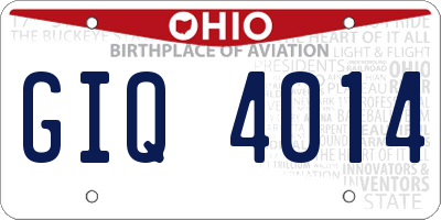 OH license plate GIQ4014