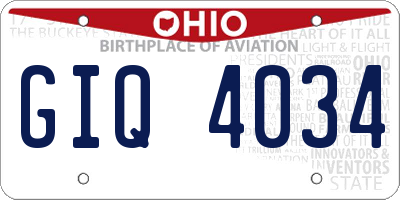 OH license plate GIQ4034