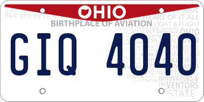 OH license plate GIQ4040