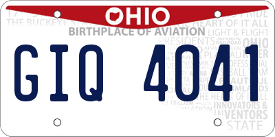 OH license plate GIQ4041