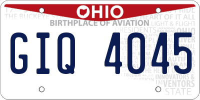 OH license plate GIQ4045