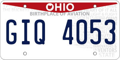 OH license plate GIQ4053