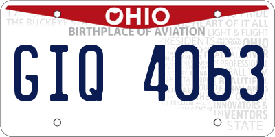 OH license plate GIQ4063
