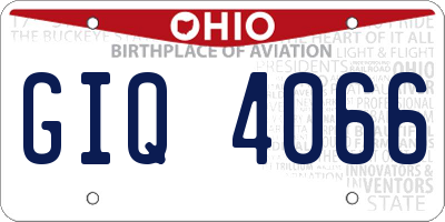 OH license plate GIQ4066