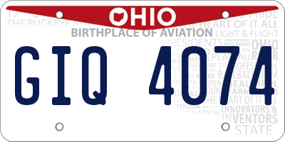 OH license plate GIQ4074