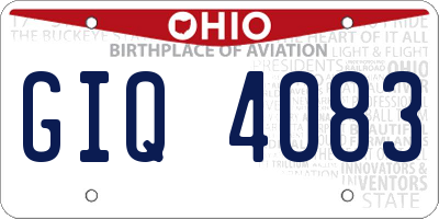 OH license plate GIQ4083