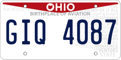 OH license plate GIQ4087