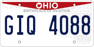 OH license plate GIQ4088