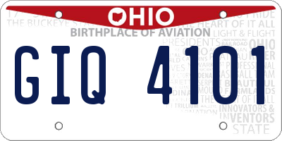 OH license plate GIQ4101