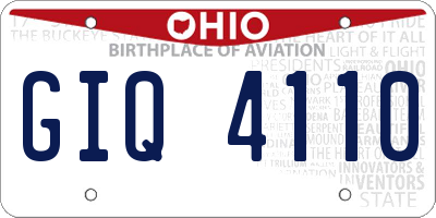 OH license plate GIQ4110