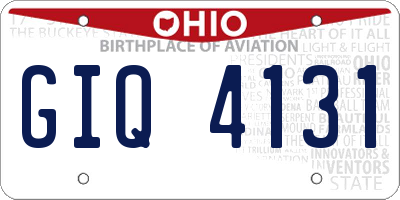 OH license plate GIQ4131