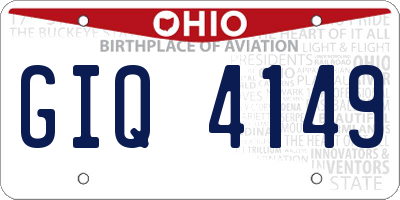 OH license plate GIQ4149