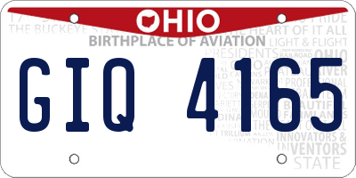 OH license plate GIQ4165