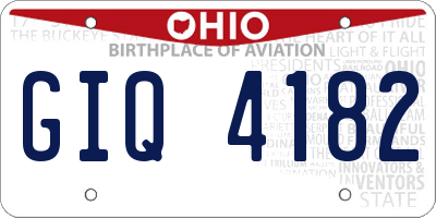 OH license plate GIQ4182