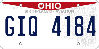 OH license plate GIQ4184
