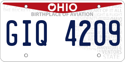 OH license plate GIQ4209