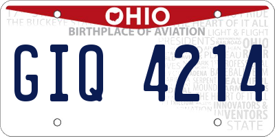 OH license plate GIQ4214