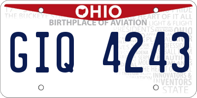 OH license plate GIQ4243