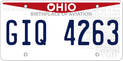 OH license plate GIQ4263