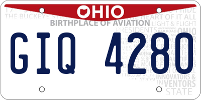 OH license plate GIQ4280