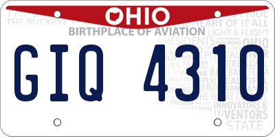 OH license plate GIQ4310