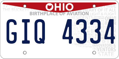OH license plate GIQ4334