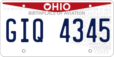 OH license plate GIQ4345