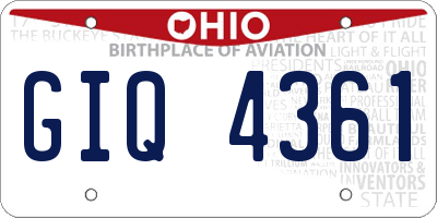 OH license plate GIQ4361