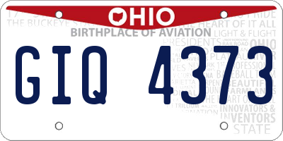 OH license plate GIQ4373