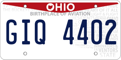 OH license plate GIQ4402