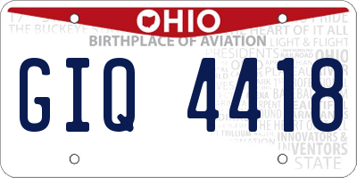 OH license plate GIQ4418