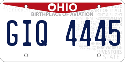 OH license plate GIQ4445