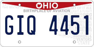OH license plate GIQ4451