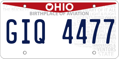 OH license plate GIQ4477