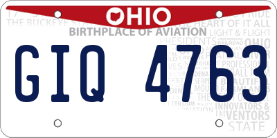 OH license plate GIQ4763