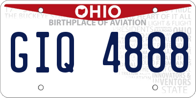 OH license plate GIQ4888