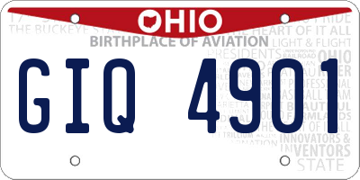OH license plate GIQ4901