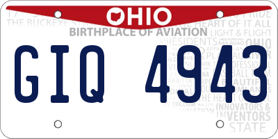 OH license plate GIQ4943