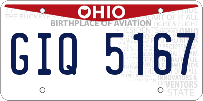 OH license plate GIQ5167